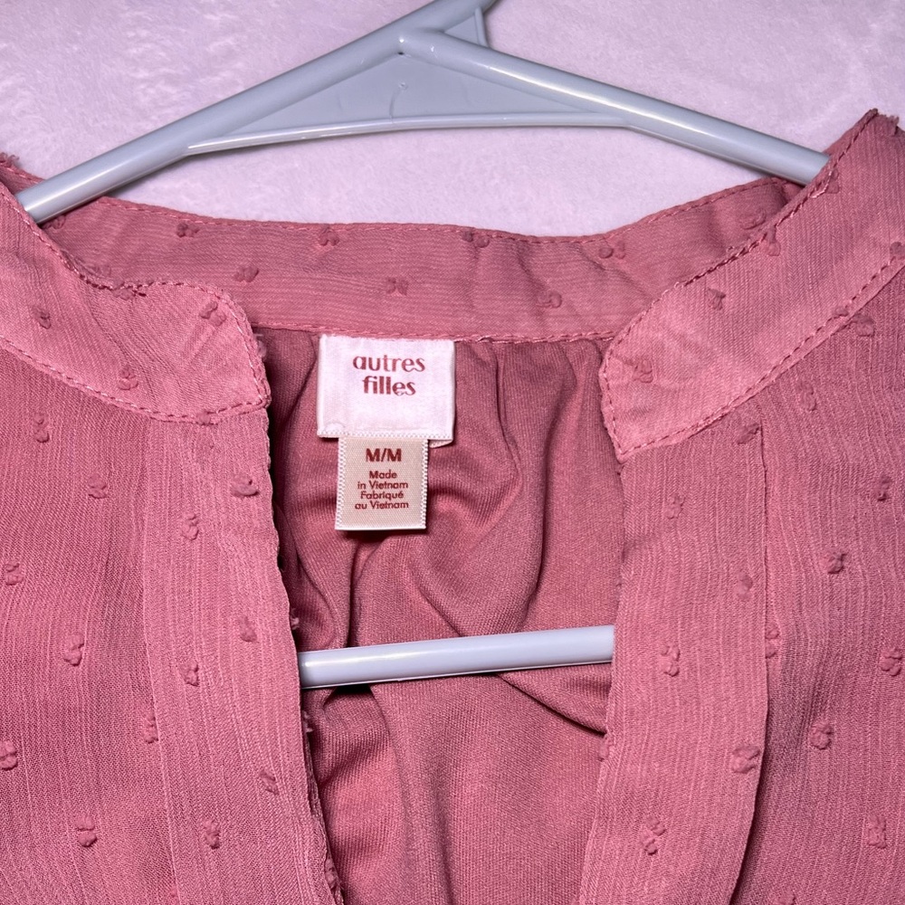 Sutures Filers long sleeve pink blouse